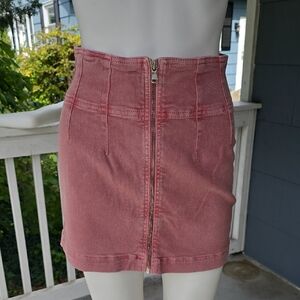 We The Free Pink Zip Up Mini Skirt